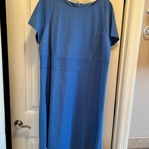 Talbots Elegant Blue Ponte Knit Dress Sz 16W NWT